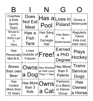 Winter Gathering Bingo! Bingo Card