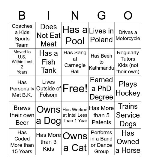 Winter Gathering Bingo! Bingo Card