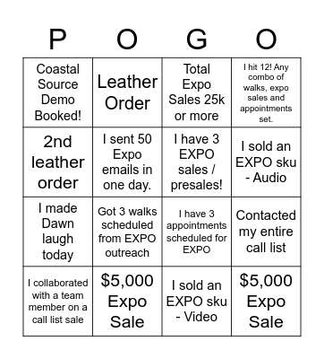 exPO binGO Card
