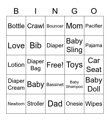 BABY BINGO Card