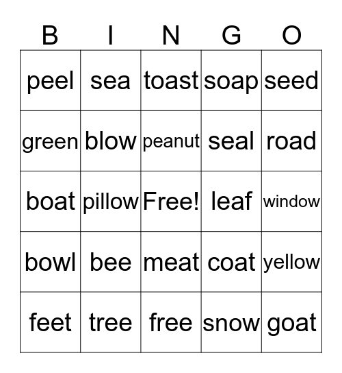 Smart Phonics 5  Bingo Card