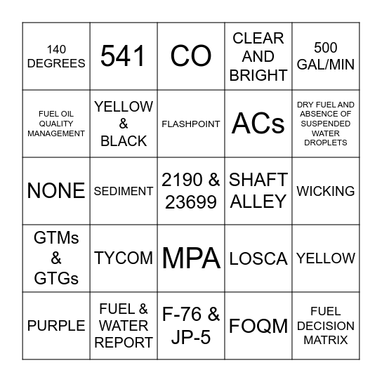 FOQM BINGO Card