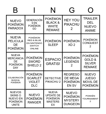 POKEMON DAY 2023 Bingo Card