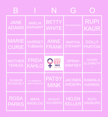 INTERNATIONAL WOMEN'S DAY Bingo Card
