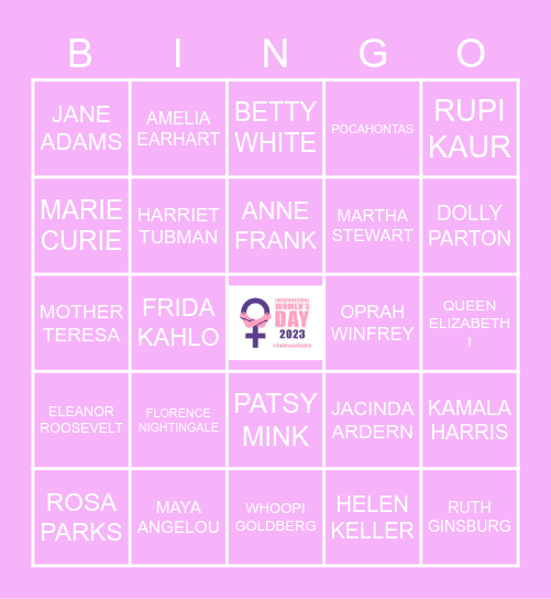 INTERNATIONAL WOMEN'S DAY Bingo Card