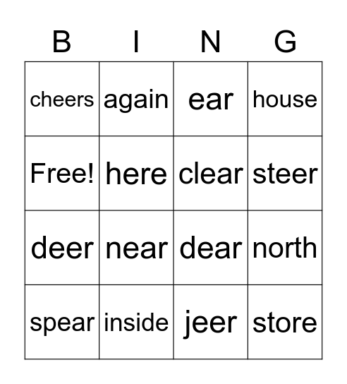 Spelling 4.4 Bingo Card