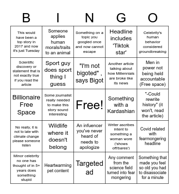 March 2023 Bingo Card