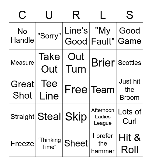 Curling Bingo Card