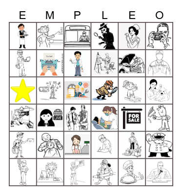 Las profesiones Bingo Card