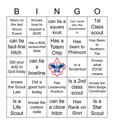 Scout Bingo Card