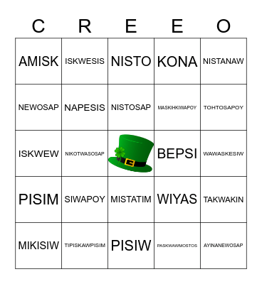 BLMS ST. PATRICK'S DAY CREE-O Bingo Card