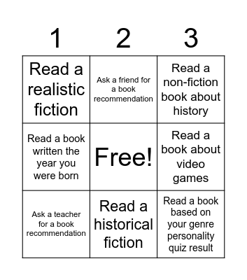 March Madness Book Battle Bingo Card
