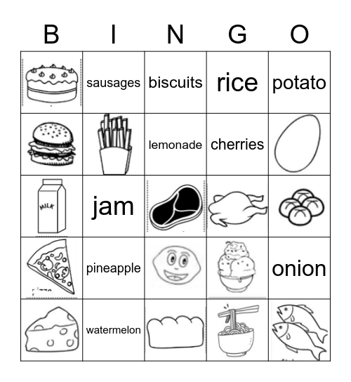 Food Bingo! Bingo Card