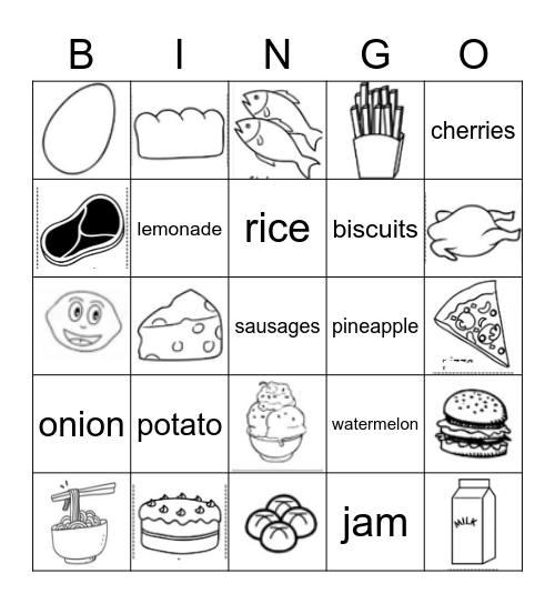 Food Bingo! Bingo Card