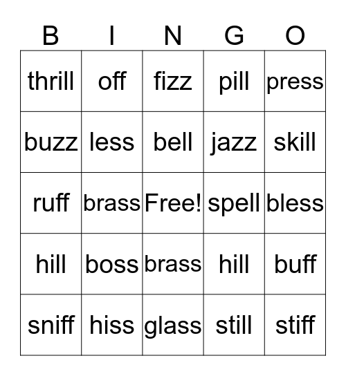 FLOSS Bingo Card