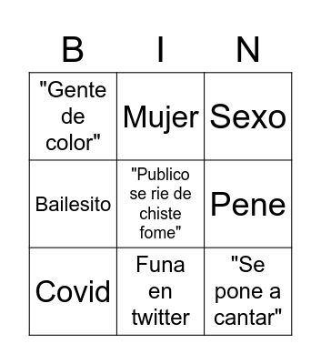 Bingo Funable Bingo Card