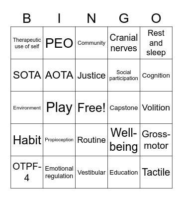OT Bingo Card