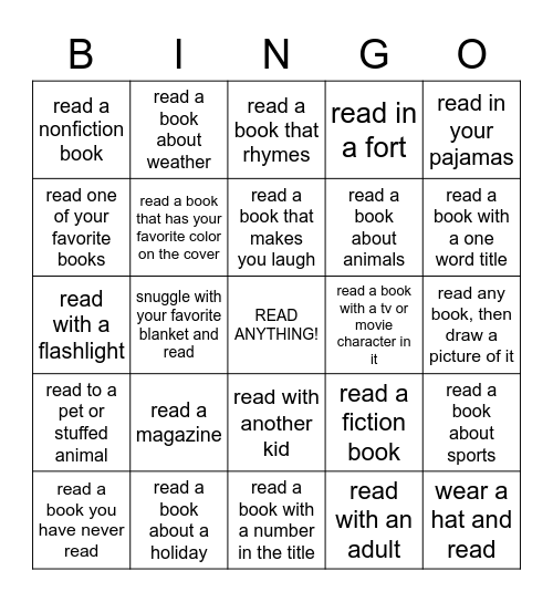 March is reading month! (10 minutes per square) Bingo Card