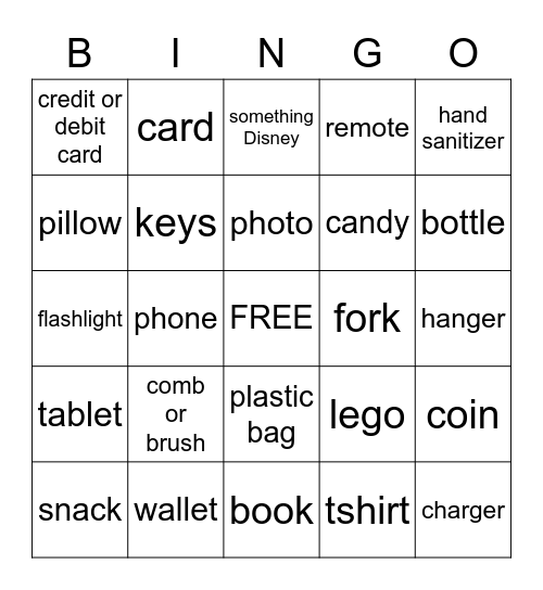 Peanuts Bingo with a Twist Bingo Card