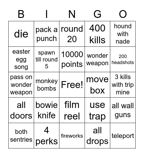 funky monkey buns Bingo Card