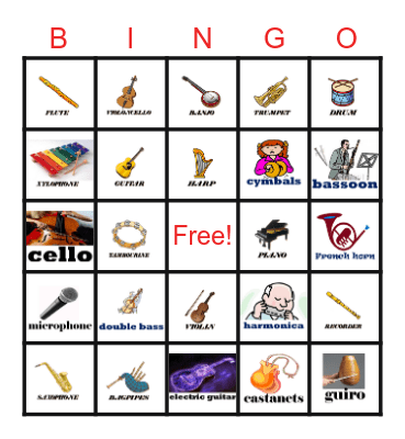 MUSIC Bingo Card