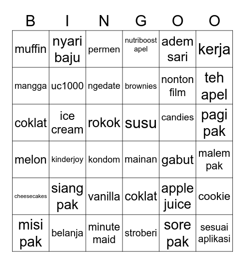 yuki's Bingo Card