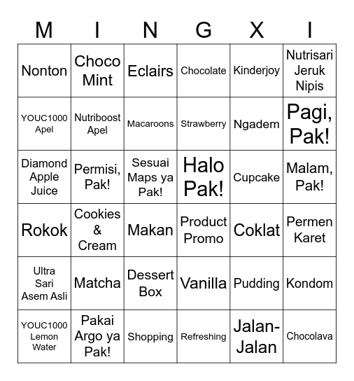 Bingo Pola Ikan Bingo Card