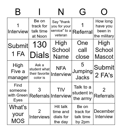 MMLC Bingo Card