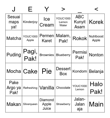 Bingo Ikan Bingo Card