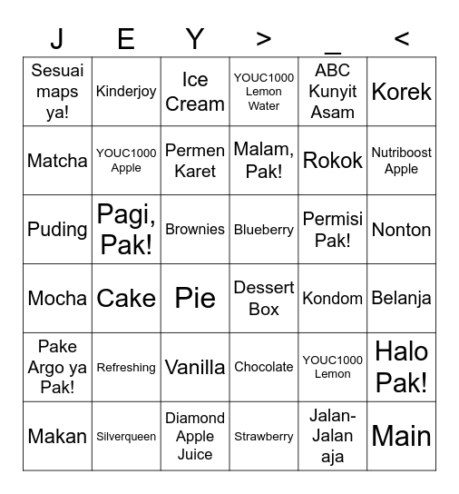 Bingo Ikan Bingo Card