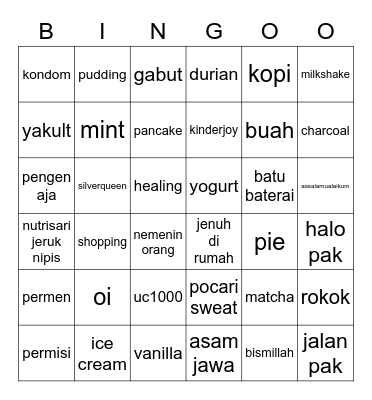 sh Bingo Card