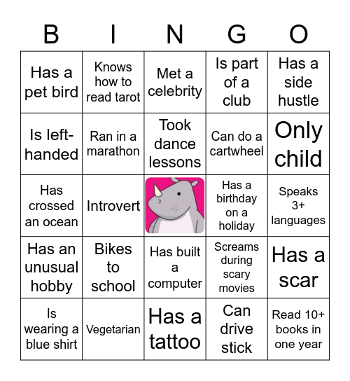BINGO 1 Bingo Card