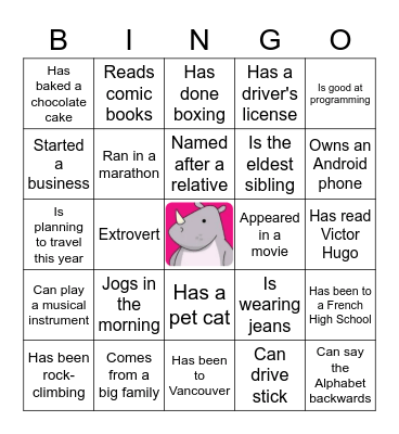 BINGO 1 Bingo Card