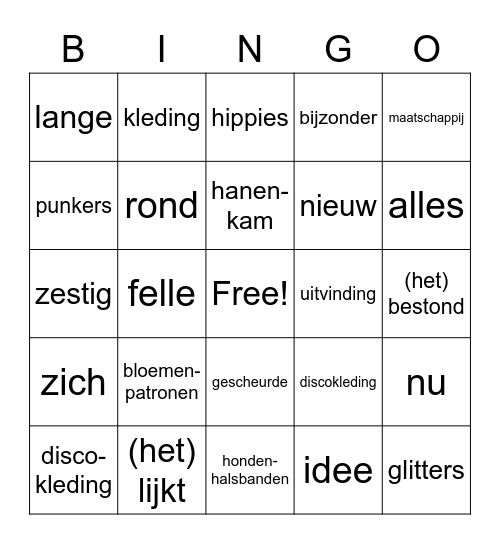 Kunstige kleding! Bingo Card