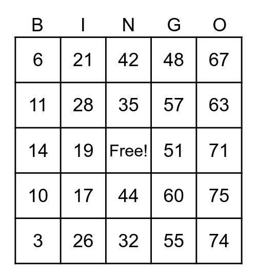 ASL BINGO BOARD Bingo Card