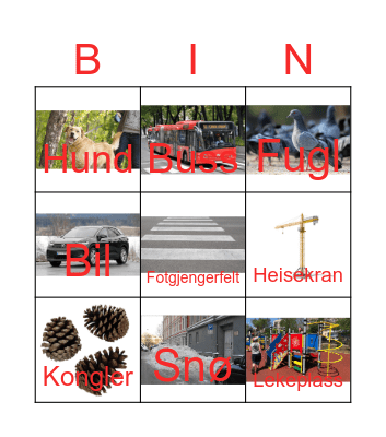 Bingo i nærområdet Bingo Card