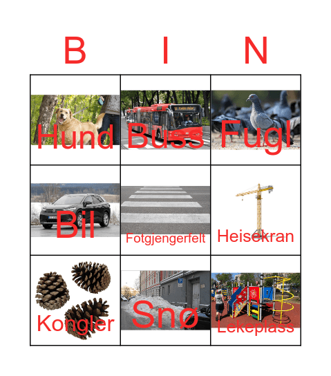 Bingo i nærområdet Bingo Card
