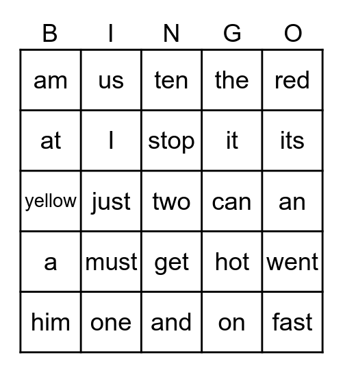 Skills 6 Bingo Card