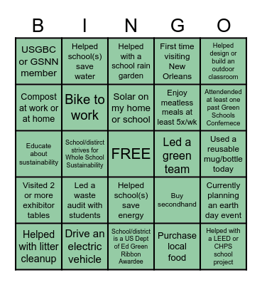 GSC 2023 Networking Bingo Card