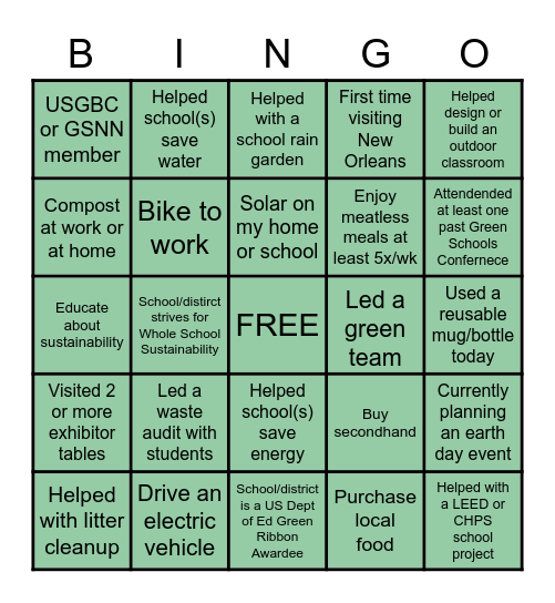 GSC 2023 Networking Bingo Card