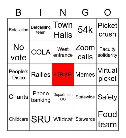 Strike Bingo Card