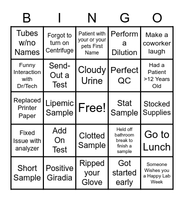 Bloodhound Bingo Card