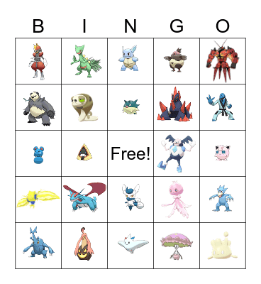 Pokemon Shiny Bingo Card