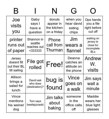 water challenge Bingo Card