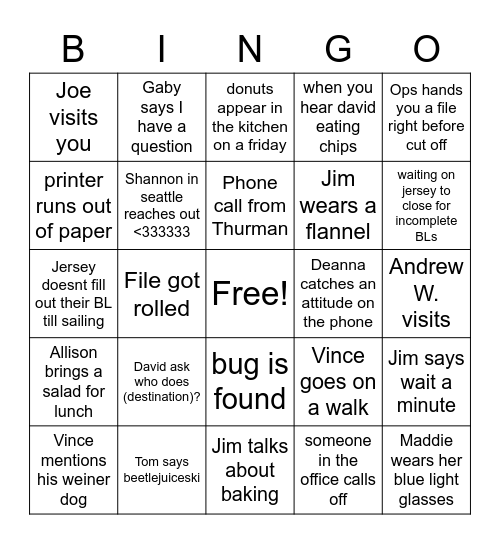 water challenge Bingo Card