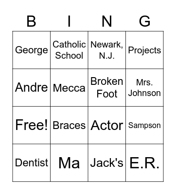 We Beat The Streets Bingo Card