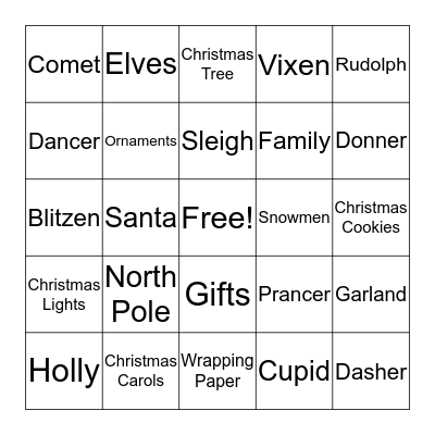 Christmas Bingo Card