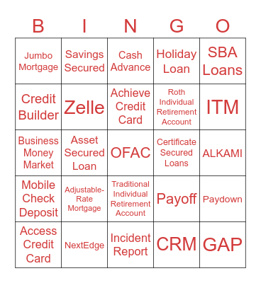 Credit Union ONE Loteria Bingo Card