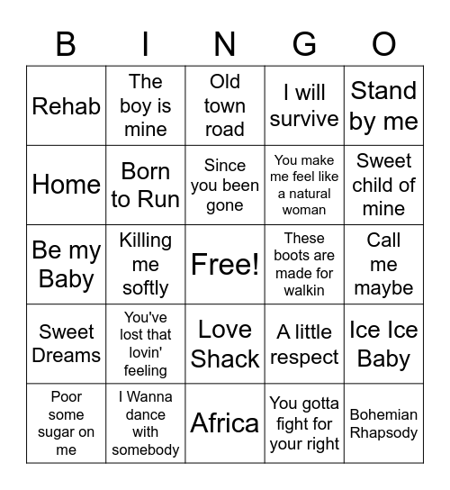 Best Karaoke Bingo Card