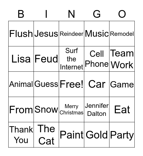 Christmas Bingo Card